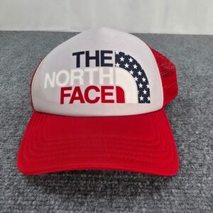 The North Face Red White Blue Stars Trucker Hat Adjustable Mesh Cap